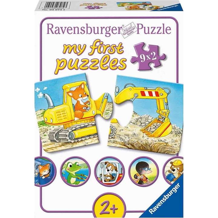 Пъзел Ravensburger - Работни животни, 9x2 части