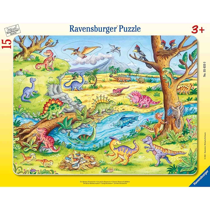 Puzzle Ravensburger - Dinoszauruszok, 15 darab
