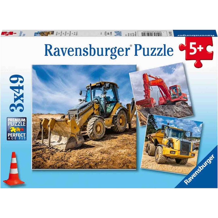 Ravensburger Puzzle - Építőgépek, 3x49 darab