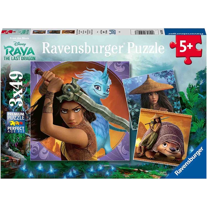 Пъзел Ravensburger - Disney Raya and The Last Dragon, 3х49 части