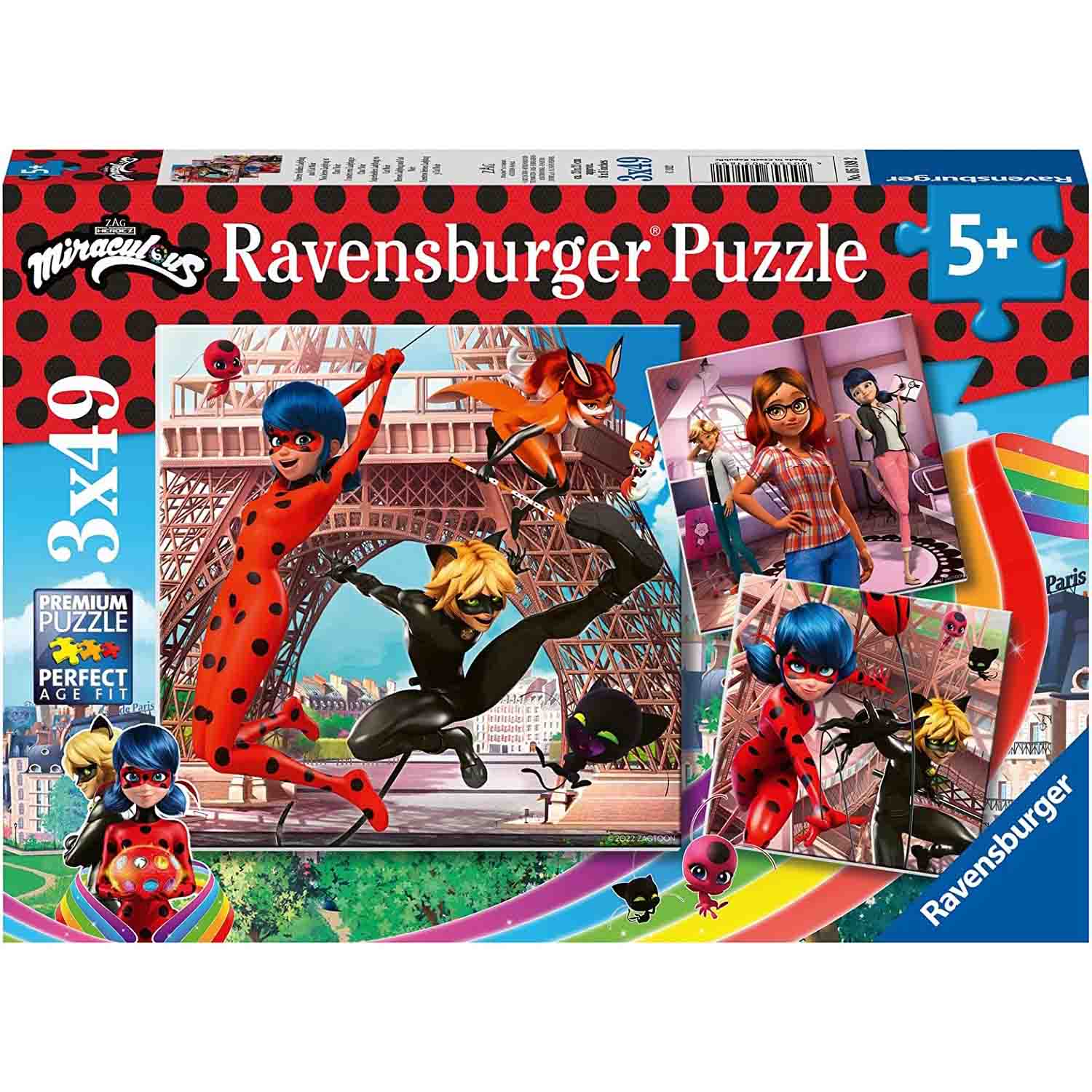 Puzzle Ravensburger - Miraculous, 3x49 piese