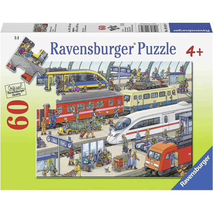 Puzzle Ravensburger - Statie de tren, 60 piese