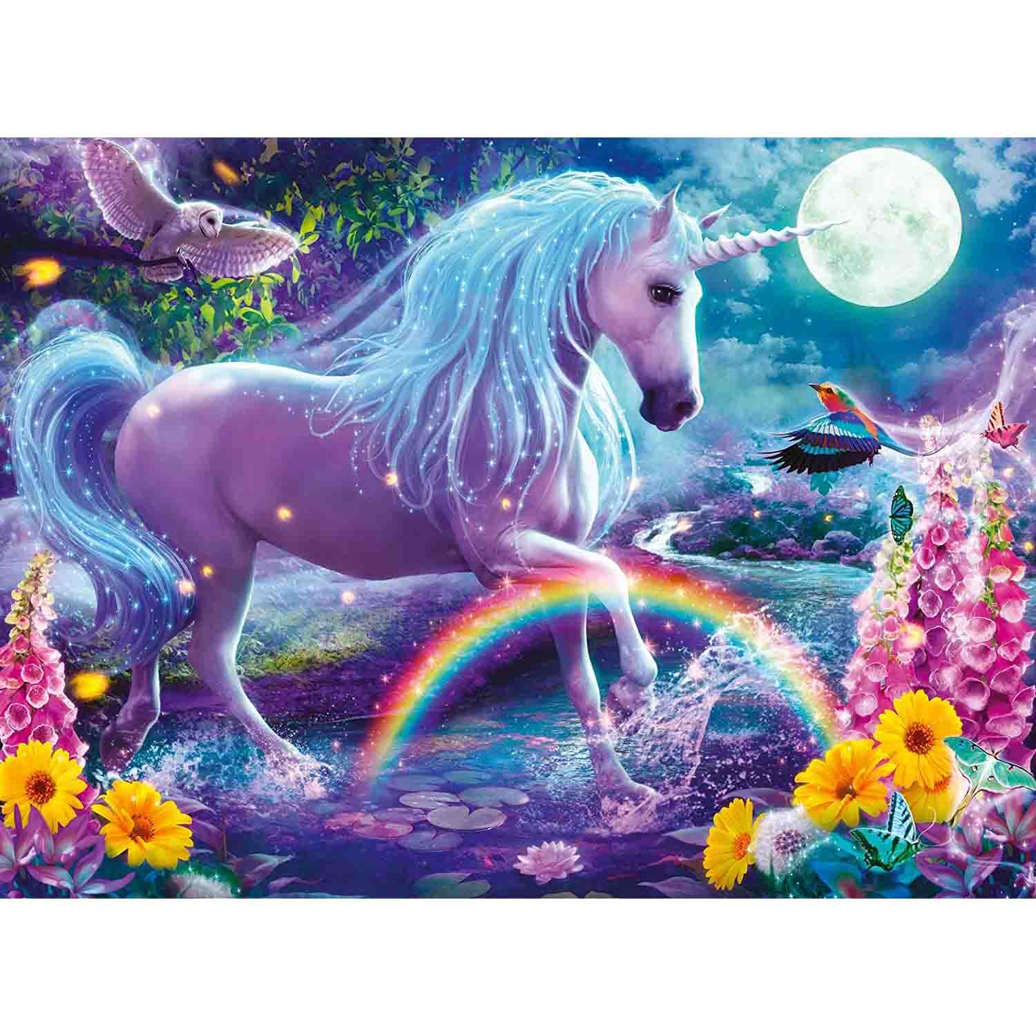 Puzzle Ravensburger Glitter - Unicorn, 100 piese - eMAG.ro