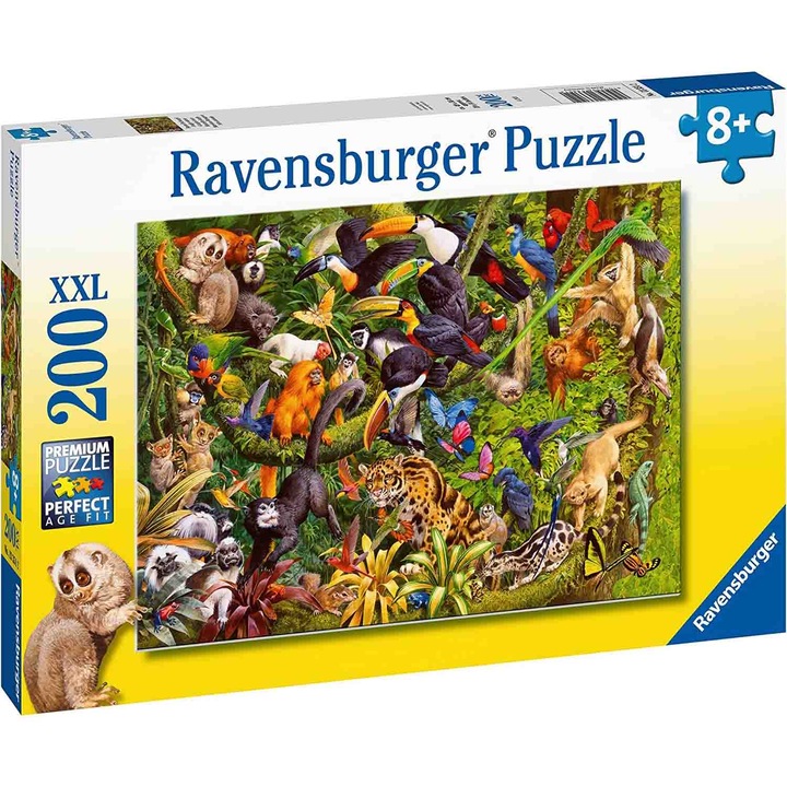 Ravensburger puzzle - Állatok a trópusi erdőben, 200 darab