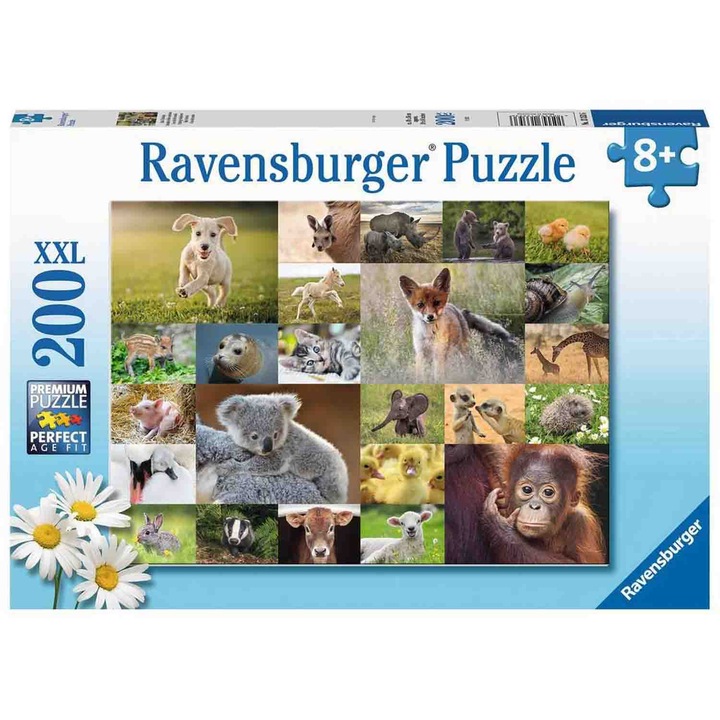 Пъзел Ravensburger - Бебета животни, 200 части