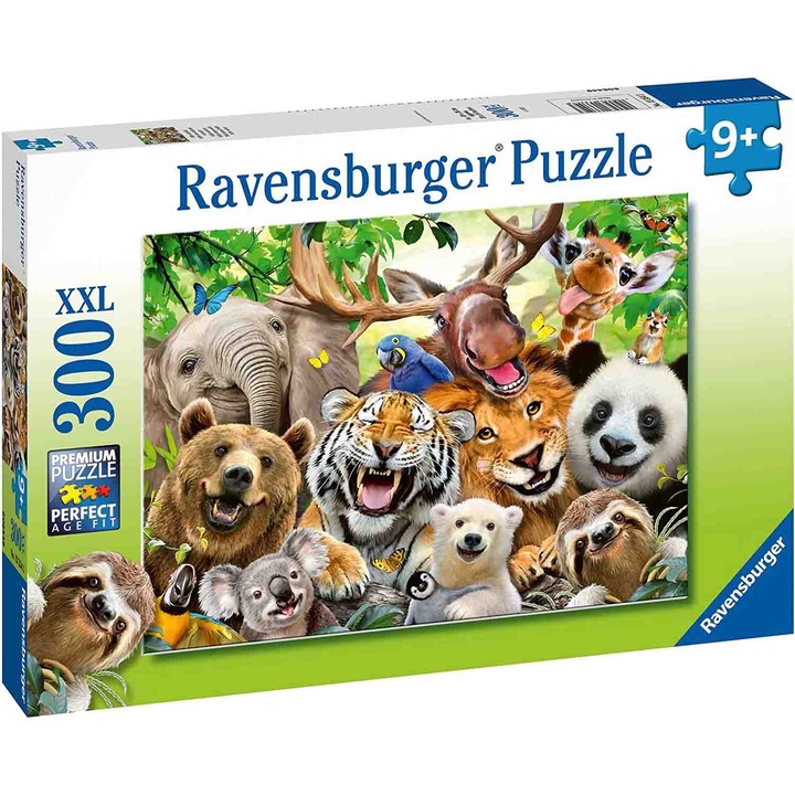 Пъзел Ravensburger - Селфи с екзотични животни, 300 части