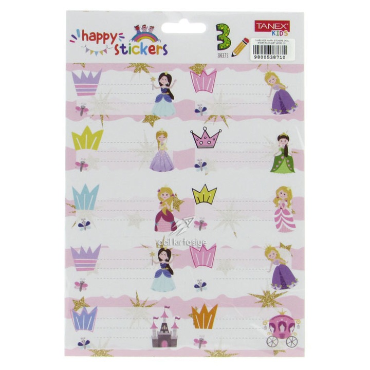 Etichete scolare tanex 30 buc Happy Stickers roz