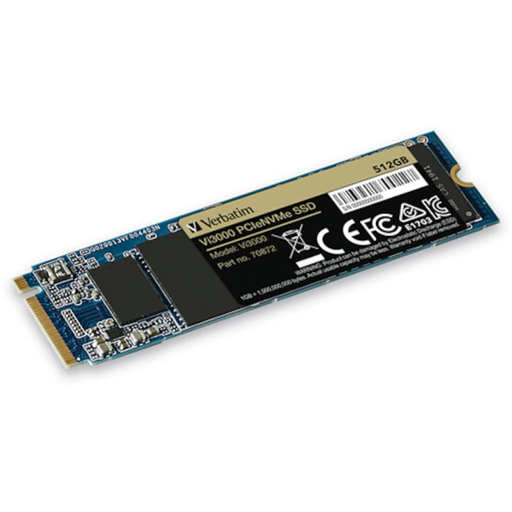 Verbatim Vi3000 Solid State Drive (SSD), 512 GB, PCIe Gen.3 NVMe, M.2