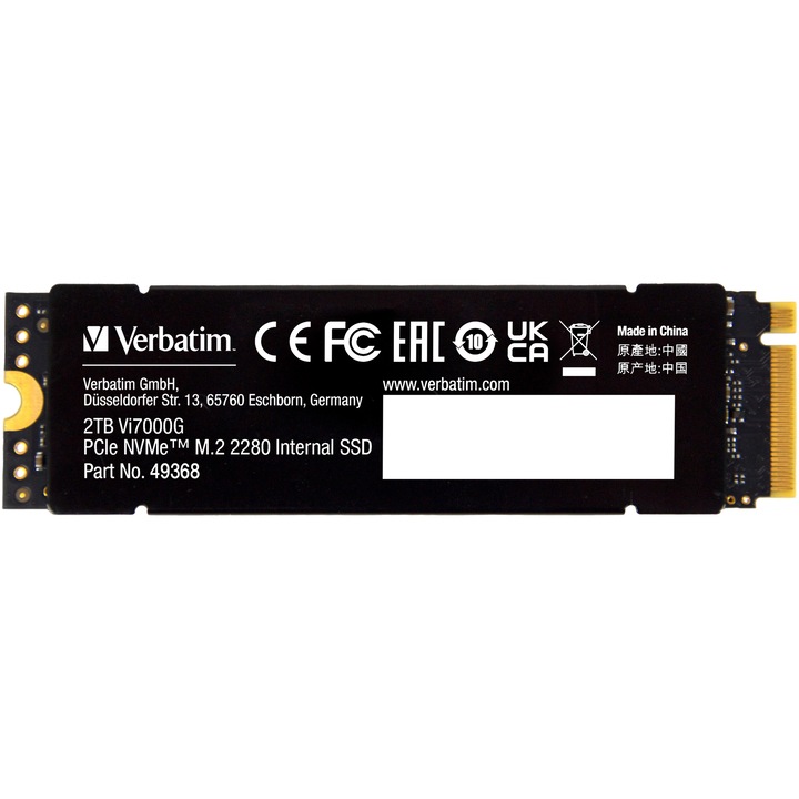 Solid State Drive (SSD) Verbatim Vi7000G, 2TB, PCIe Gen.4 NVMe, M.2
