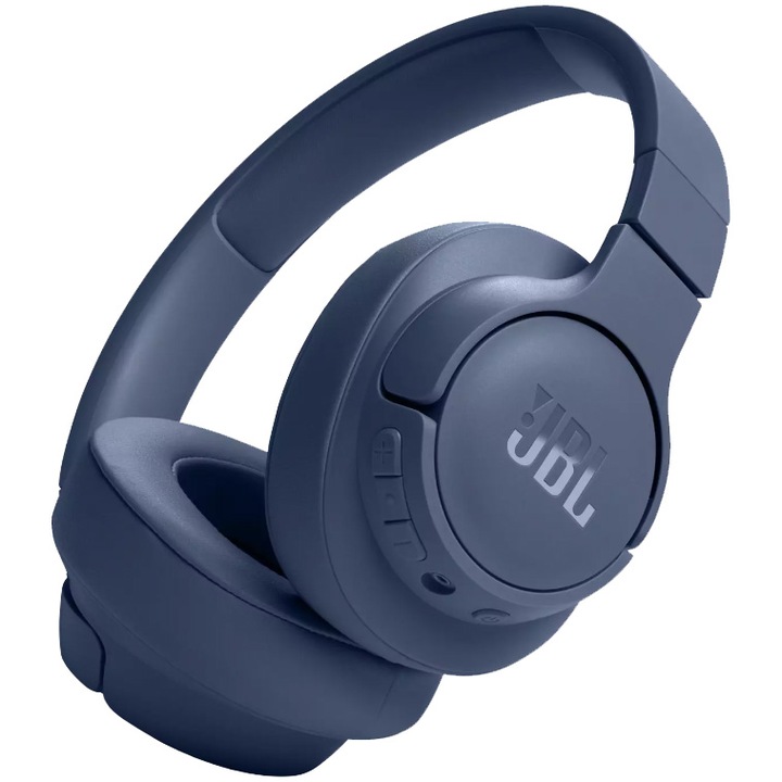 Аудио слушалки over-ear JBL Tune 720BT, Wireless, JBL Pure Bass Sound, Bluetooth 5.3, Multi-point connection, Voice Assistant, Blue