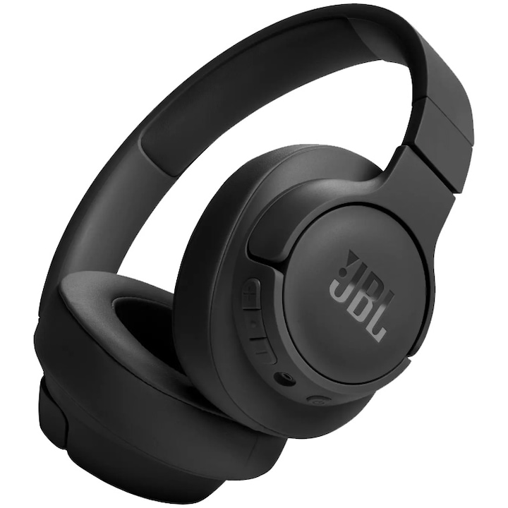 JBL Tune 720BT Vezeték nélküli, fülre helyezhető fejhallgató, JBL Pure Bass Sound, Bluetooth 5.3, Többpontos csatlakozás, Hangasszisztens, Fekete