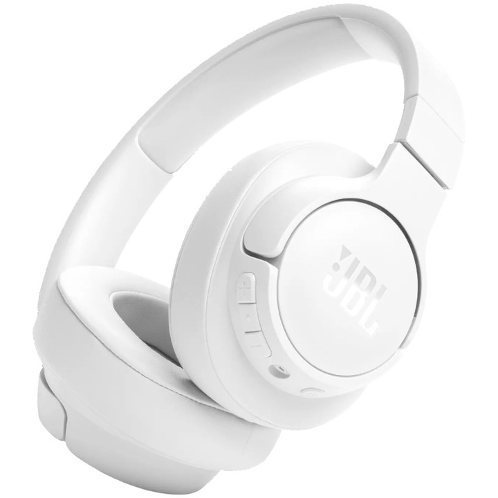 Аудио слушалки Over-ear JBL Tune 720BT, Wireless, JBL Pure Bass Sound, Bluetooth 5.3, Multi-point connection, Voice Assistant, White