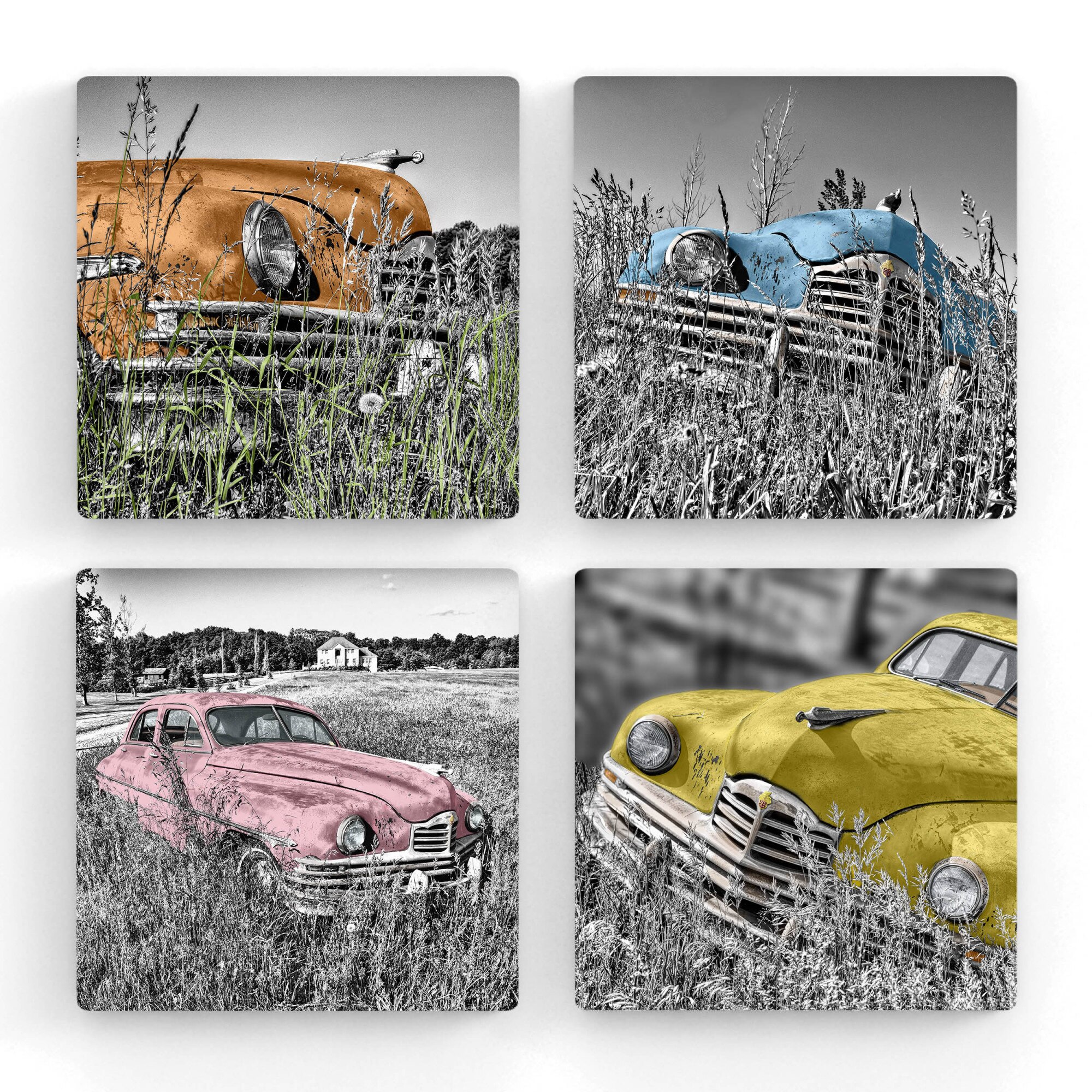 Tablou Multi-Canvas Artantida - Old Cars Gallery 4 Part 50 x 50 cm
