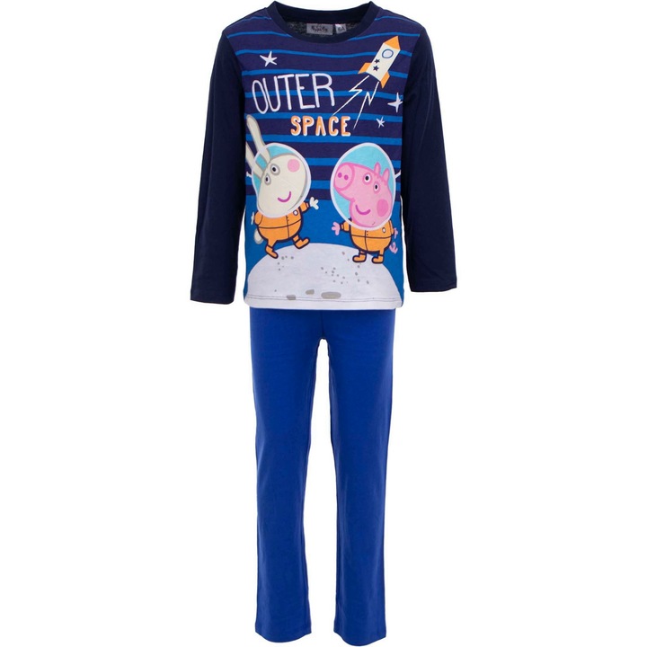 Детска дълга пижама Peppa Pig, Син, 116 CM