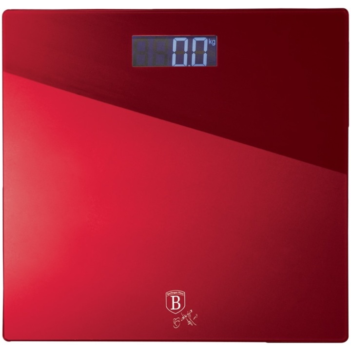 Персонален кантар Berlinger Haus BH/9351, цифров, 150 кг, автоматично изключване, червен