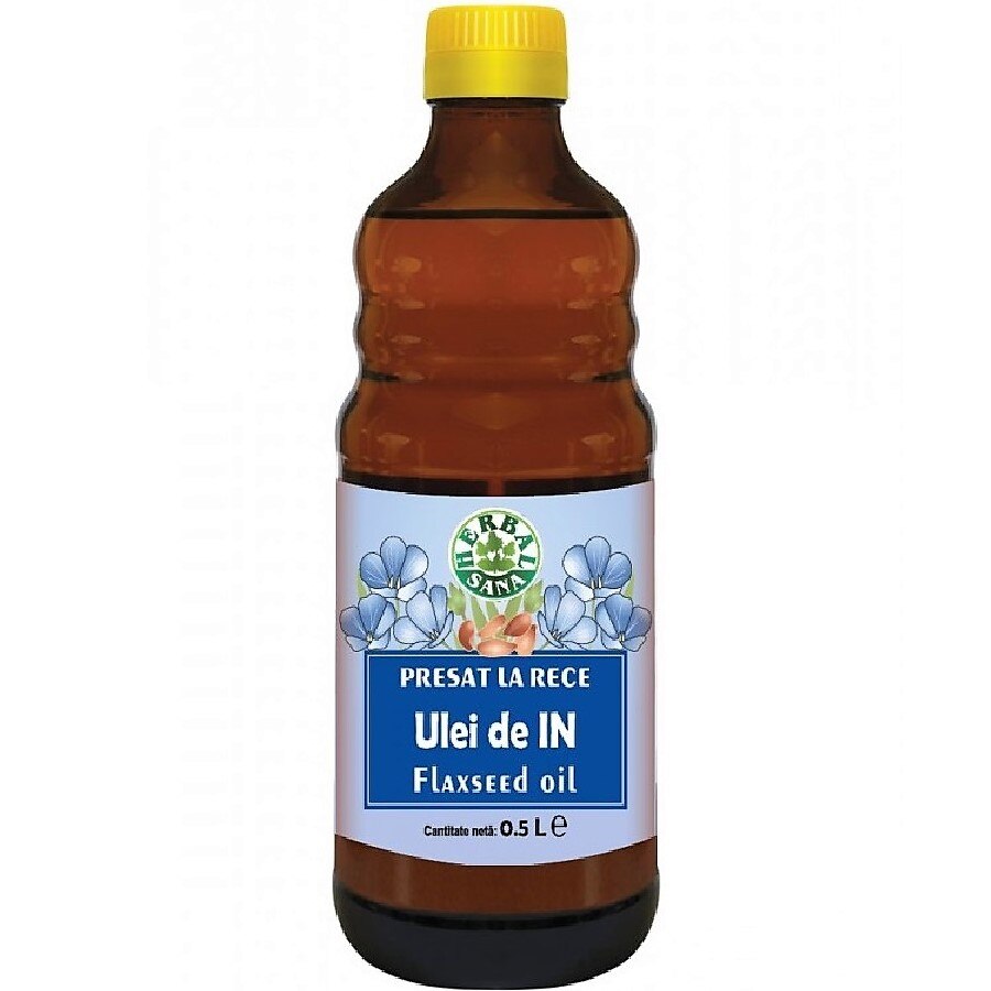 Ulei din Seminte de In presat la rece, 500ml, HerbalSana