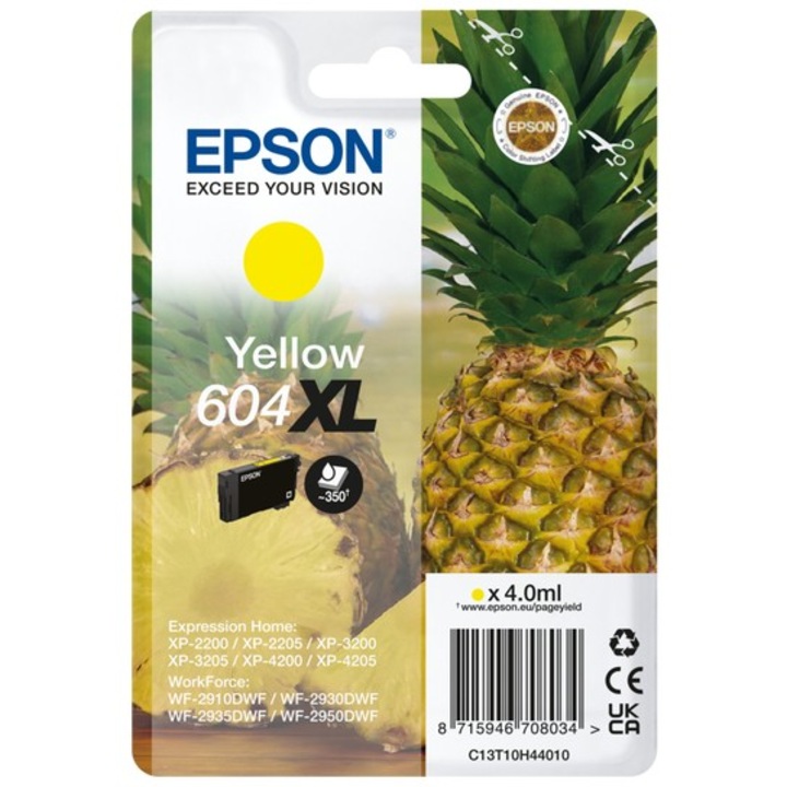 Epson 604XL tintapatron 1 dB Eredeti Nagy (XL) kapacitású Sárga (C13T10H44010)