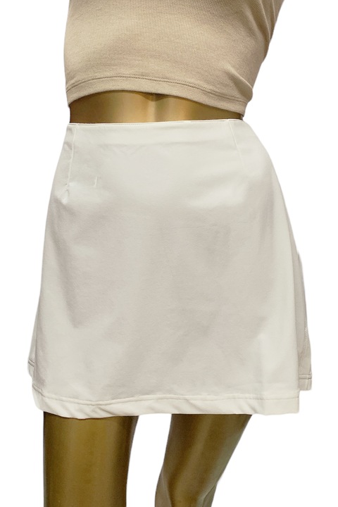 Fusta scurta, Nike, Poliester, Dri-Fit, Slim Fit, Fermoar, Logo, L, Alb