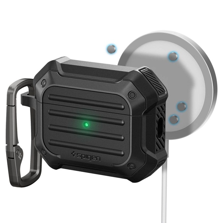 Apple AirPods Pro 1/2 tok, Tough Armor MagSafe, X698, fekete