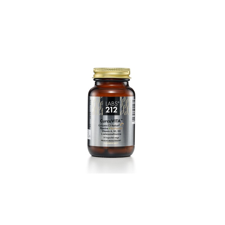 Flacon Curcuma/Piperine/Vitamine A/B2/D3/Seleniu, Labs212, 30 capsule