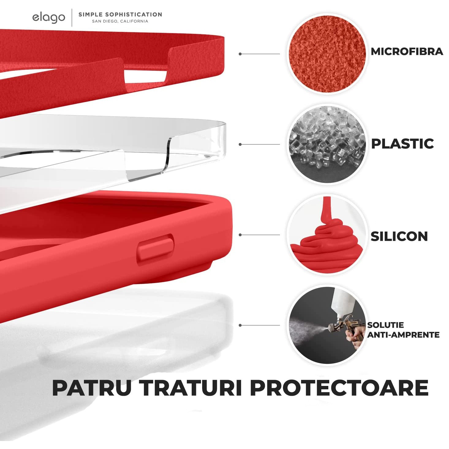 Husa Silicon pentru iPhone 15, Rosu, Ultra Slim, Silicon, Calitate Premium, Interior din microfibra