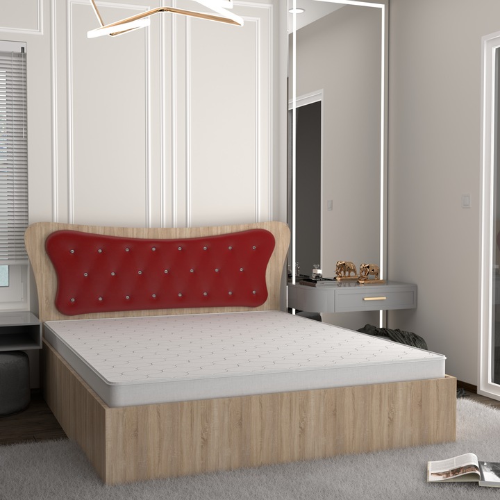 Pat Dante Sonoma cu Tapiterie Rosie 160 cm x 200