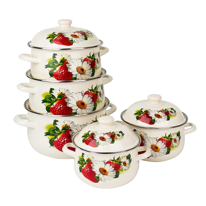 Комплект за готвене Shik, Емайл, 10 части - eMAG.bg