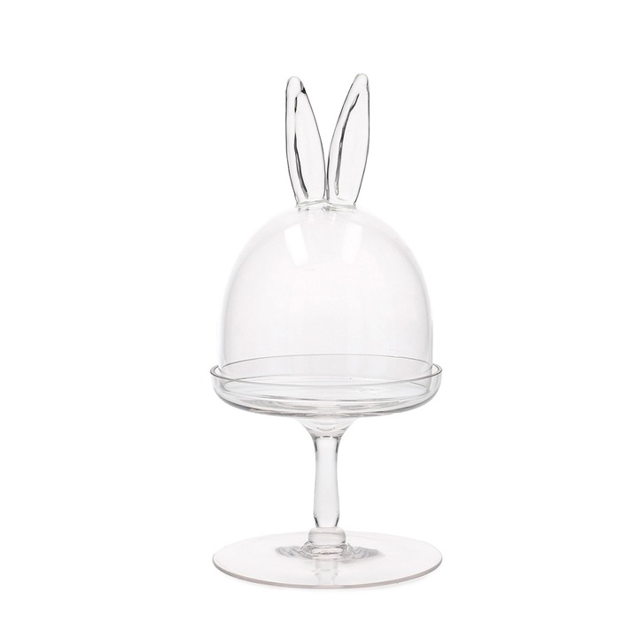 Великденска декоративна чиния Prata, Homla, Стъкло, 12 х 23 см, Прозрачно