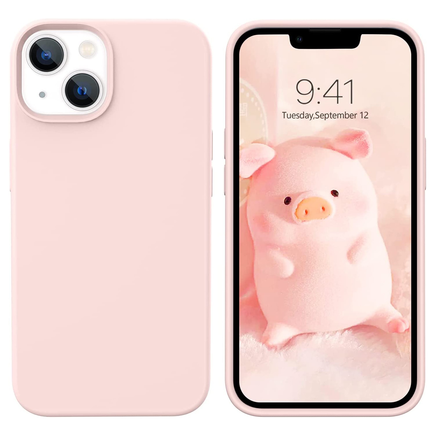 Husa Silicon pentru iPhone 15, Roz, Ultra Slim, Silicon, Calitate Premium, Interior din microfibra