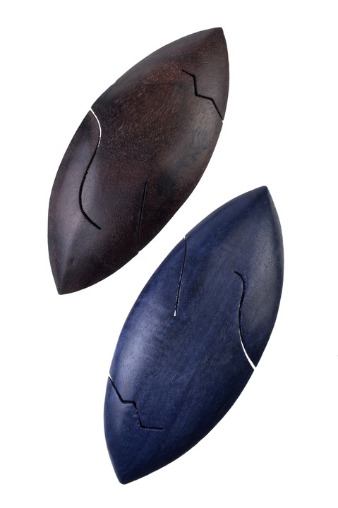 Set 2 buc agrafa de par, Gloria Maris Handmade, Wood002 Multicolor, 10x4 cm