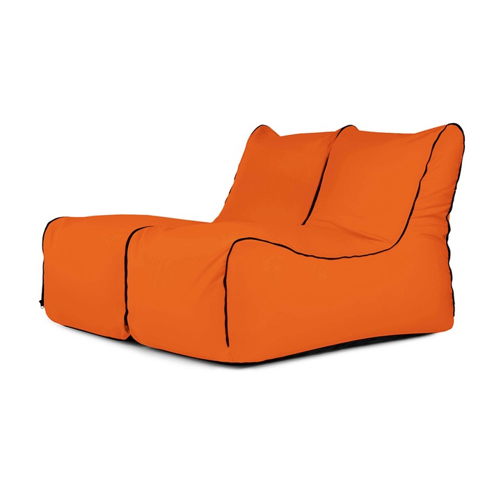Fotoliu Lounger ZIP pachet 2 buc, atasare prin fermoar, impermeabil, cu maner, dehusabil, Dirtproof, interior/exterior, culoare portocaliu