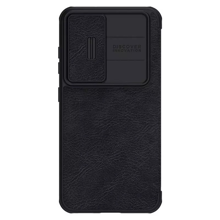 Кейс за Samsung Galaxy S23 Plus, QIN Leather Pro Case, Metal, Черен