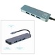 USB type C адаптер, USB 3.2 gen.1 интерфейс, мултифункционален, Cablexpert 12144, HDMI 4K порт, HUB 3 x USB, сив