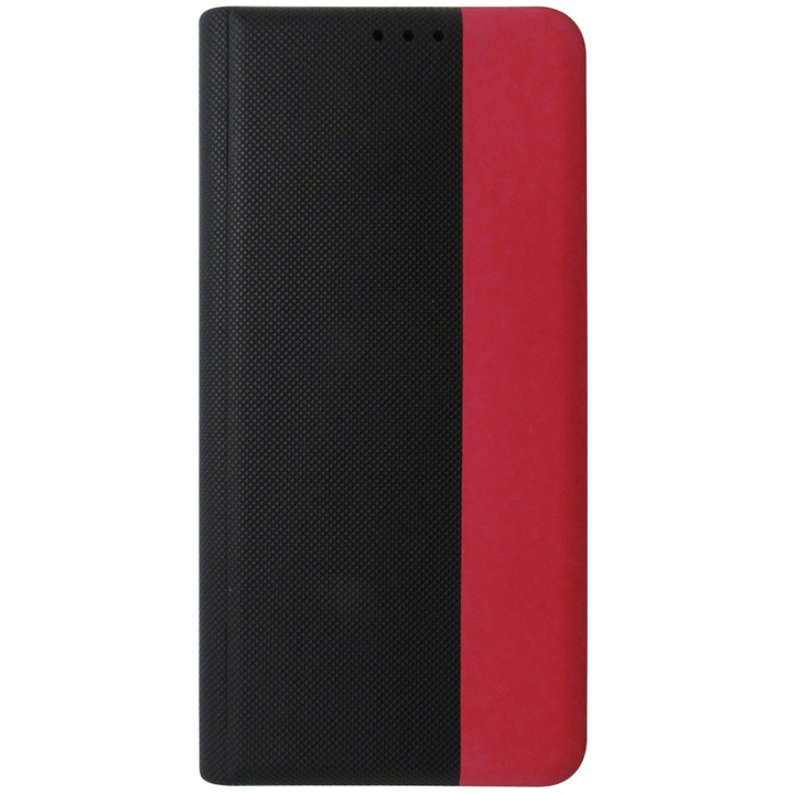 Husa tip carte cu stand Prio negru cu rosu pentru Samsung Galaxy S21 FE 5G