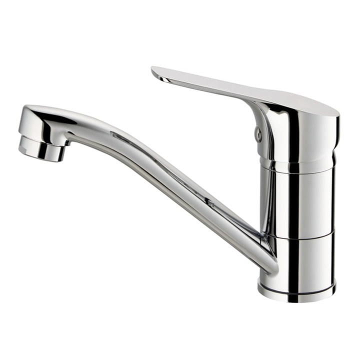 Sotbe MARDOLA fürdőszobai mosogató csaptelep, Sárgaréz, Kerámia patron, Csapcsap forgása, Egykaros, Ezüst, Króm, Tányérra szerelve