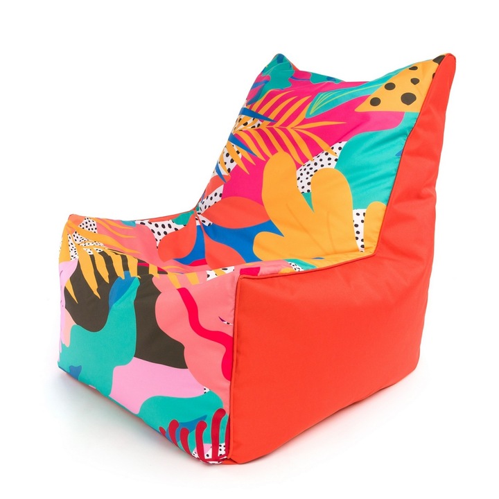 Fotoliu Puf Ecopuf XL 75x75 cm, Sac de Sezut Ergonomic Multicolor, Impermeabil din Poliester Rezistent, Ideal pentru Relaxare Moderna in Interior si Exterior, Design Versatil pentru Living, Dormitor, Camera Copii, Gradina sau Terasa -