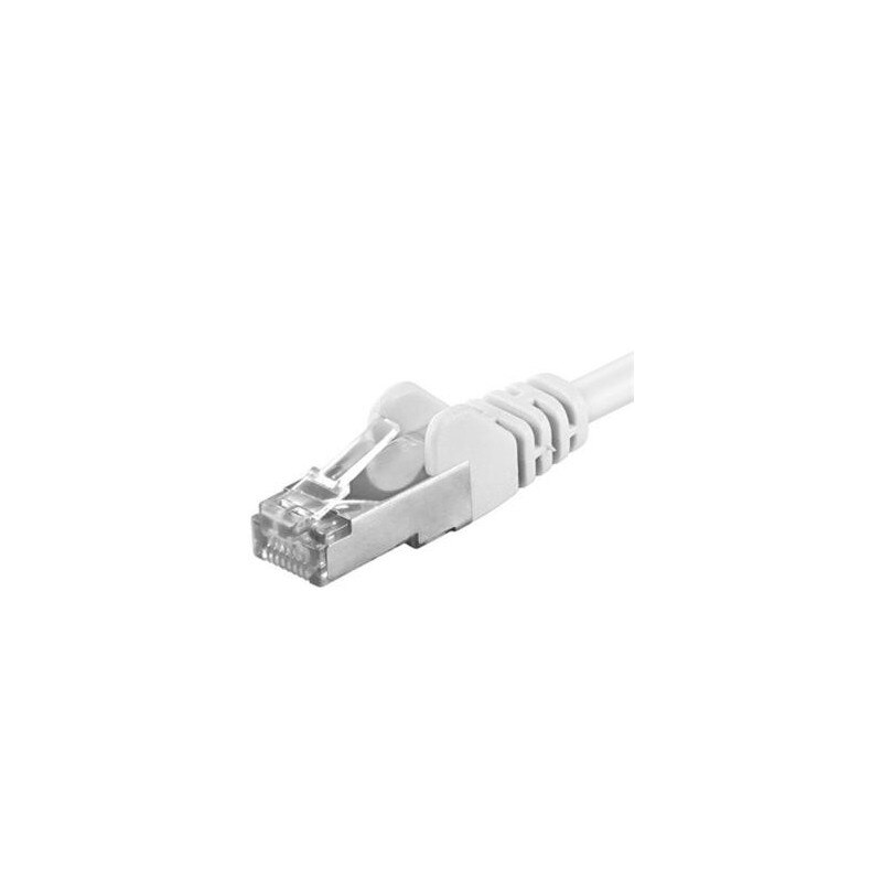 Cablu Patchcord SFTP RJ45-RJ45 Cat.6A, 1m, alb, cupru integral, 26AWG ...