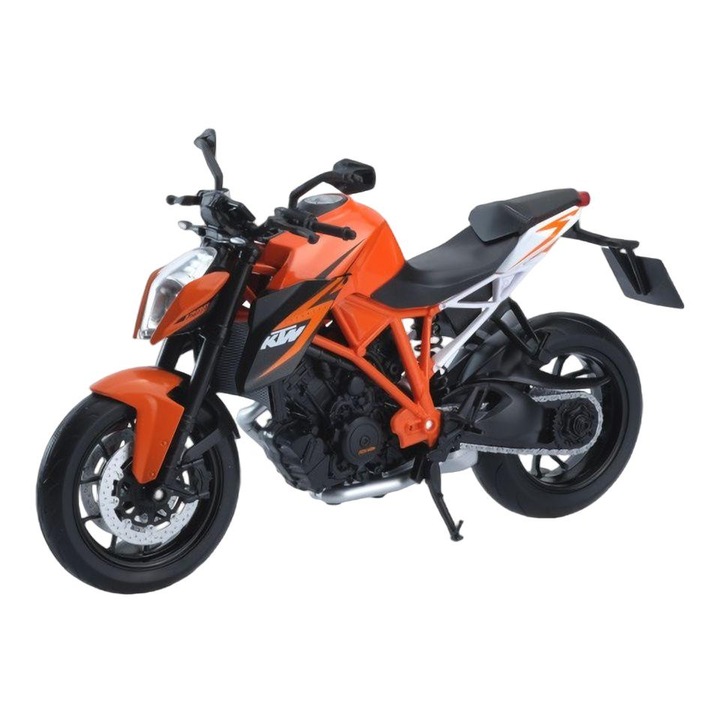 KTM 1290 Super Duke R modell motorkerékpár, Welly, fém/műanyag, 1:10, narancs