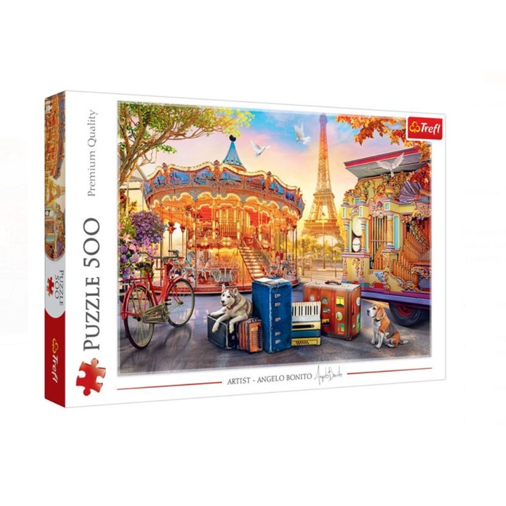 Пъзел с изображения Париж от Angelo Bonito, въртележка, 500 части