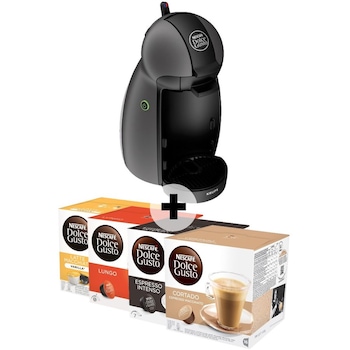 Pachet promo: Espressor + 12 cutii capsule, Nescafe Dolce Gusto KP100B31, 1500W, 0.6l, 15 bar, Antracit Pachet promo: Espressor + 12 cutii capsule, Nescafe Dolce Gusto KP100B31, 1500W, 0.6l, 15 bar, Antracit