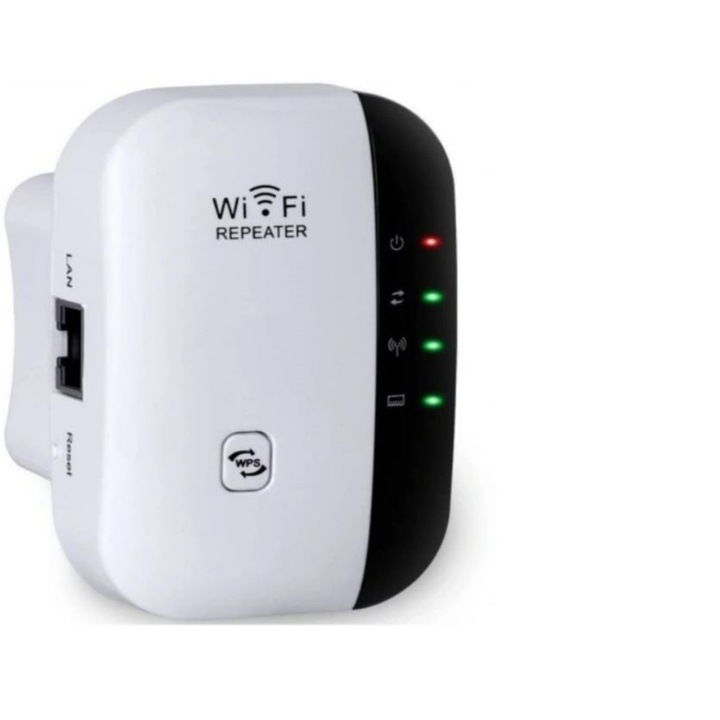 Amplificator Semnal Wireless, Frecventa 2,4 GHz, 300 Mb/s, 80x50x55 mm, Alb/Negru