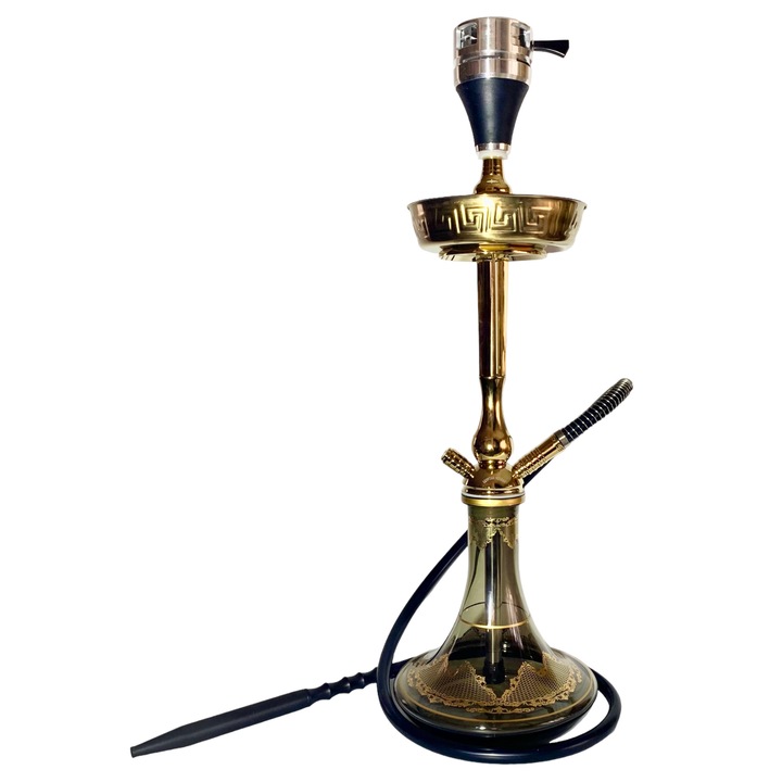 Narghilea ELH0614-3, Egyptian Luxury Hookah, Gold edition cu smoke box