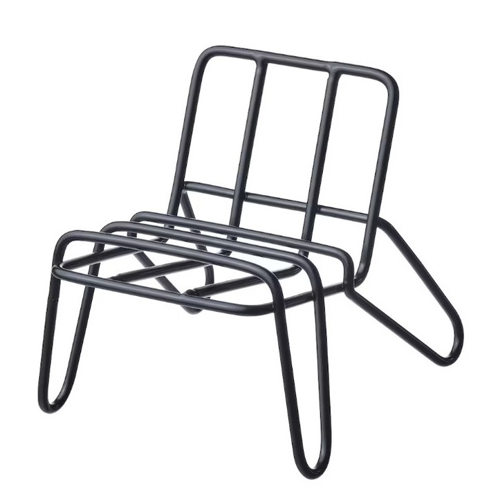 Suport telefon VENITIVO ®, metalic, in forma de scaun cu 3 pozitii, negru