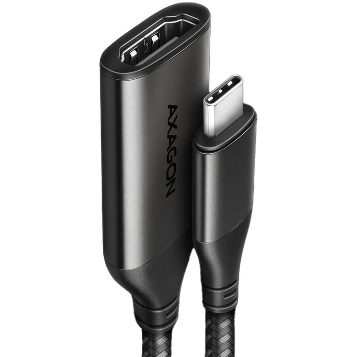 Cablu adaptor Axagon RVC-HI2M, USB-C la HDMI 2.0a (mama), 4K/60Hz, 25 cm