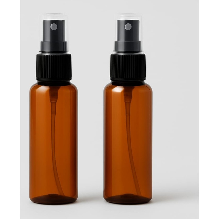 Set 2 buc Recipiente Aromatools 30 ml din sticla bruna cu capac tip spray