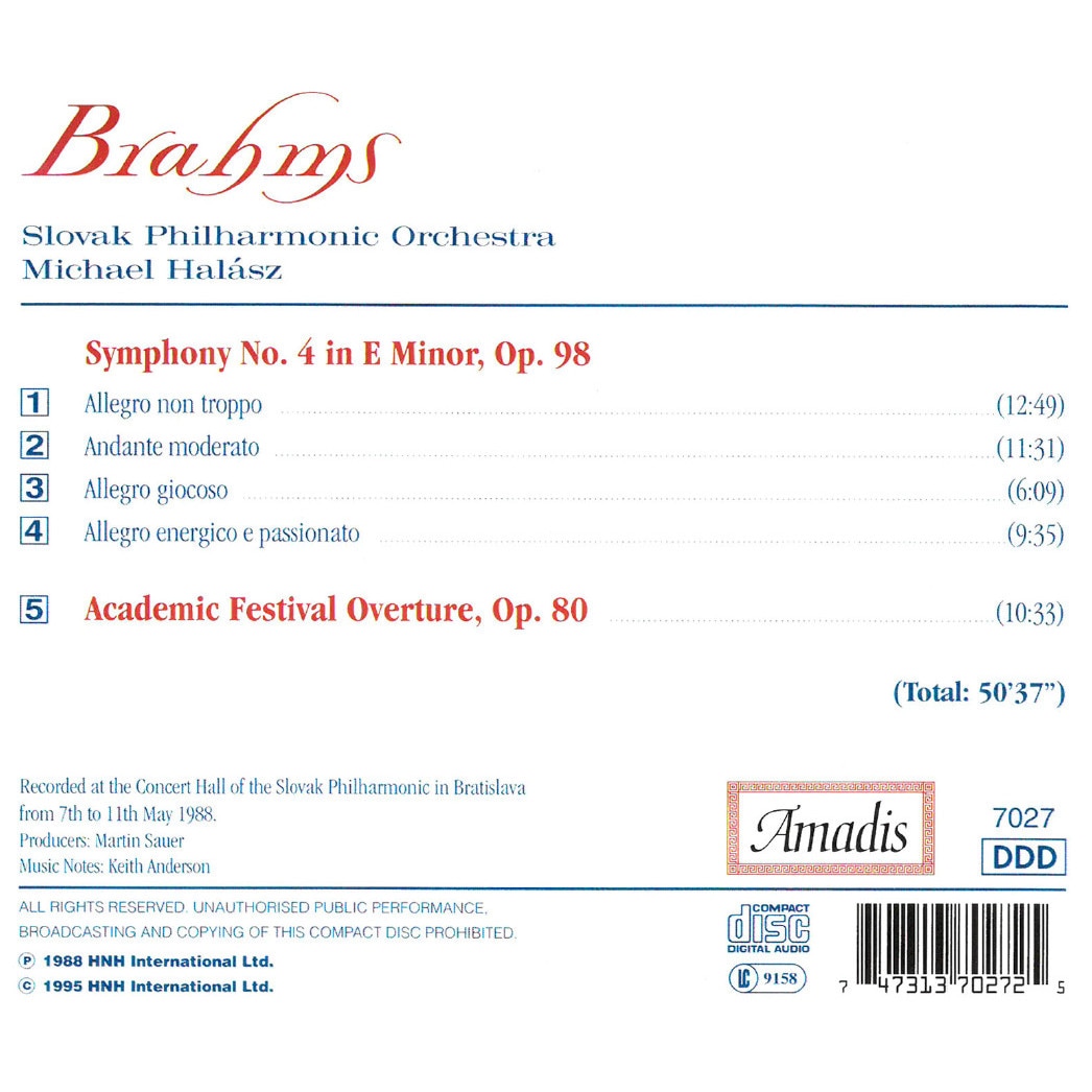 Brahms - Symphony No. 4 / Academic Festival Overture CD - EMAG.ro