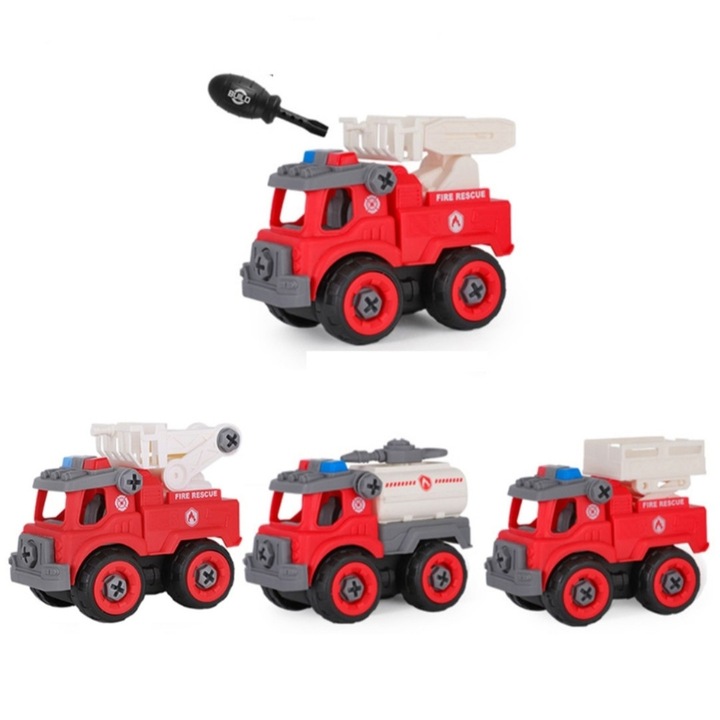 Építőkészlet, Oktató DIY építőkészlet fiúknak és lányoknak 3-8 éves korig, ABS, többszínű, 4 db