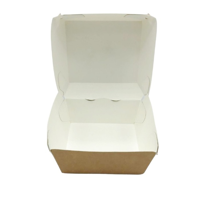 Cutii de burger, carton natur, 18x18x8cm, 600buc, Practic Online