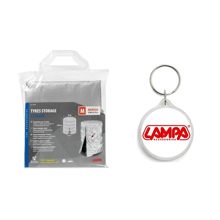 Set Husa suport anvelope cu fermoar M 66CM X 97 CM cu Breloc Lampa