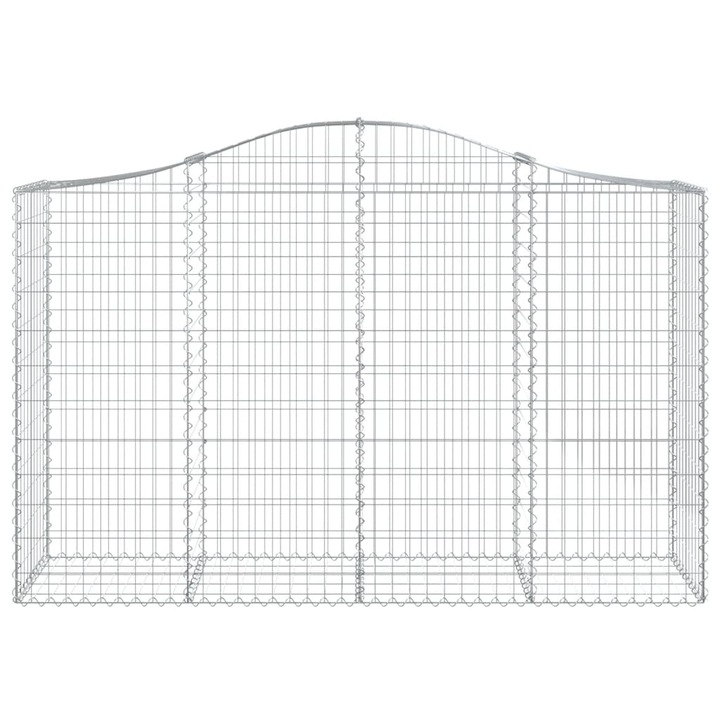 Комплект от 8 габионни огради, Zakito Europe, Желязо, 200x50x120/140см, подсилени куки, Сребро
